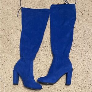 Blue Suede Knee-High Boots size 9